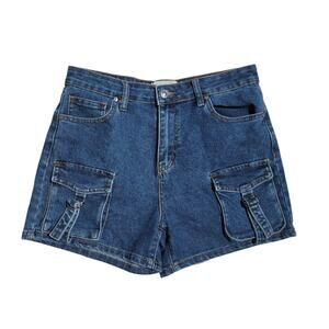 Project Rebel Denim Cargo Denim Shorts Size 9 Blue Normcore Utility Pockets